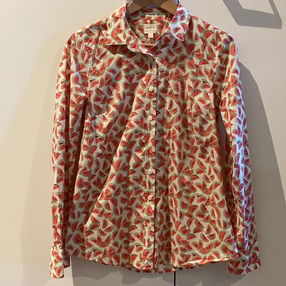 J Crew Factory graphic print collared shirt